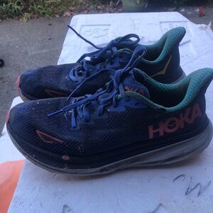 Hoka One One Women Clifton 9 DNK Blue Pink Running Sneakers Size 7.5
